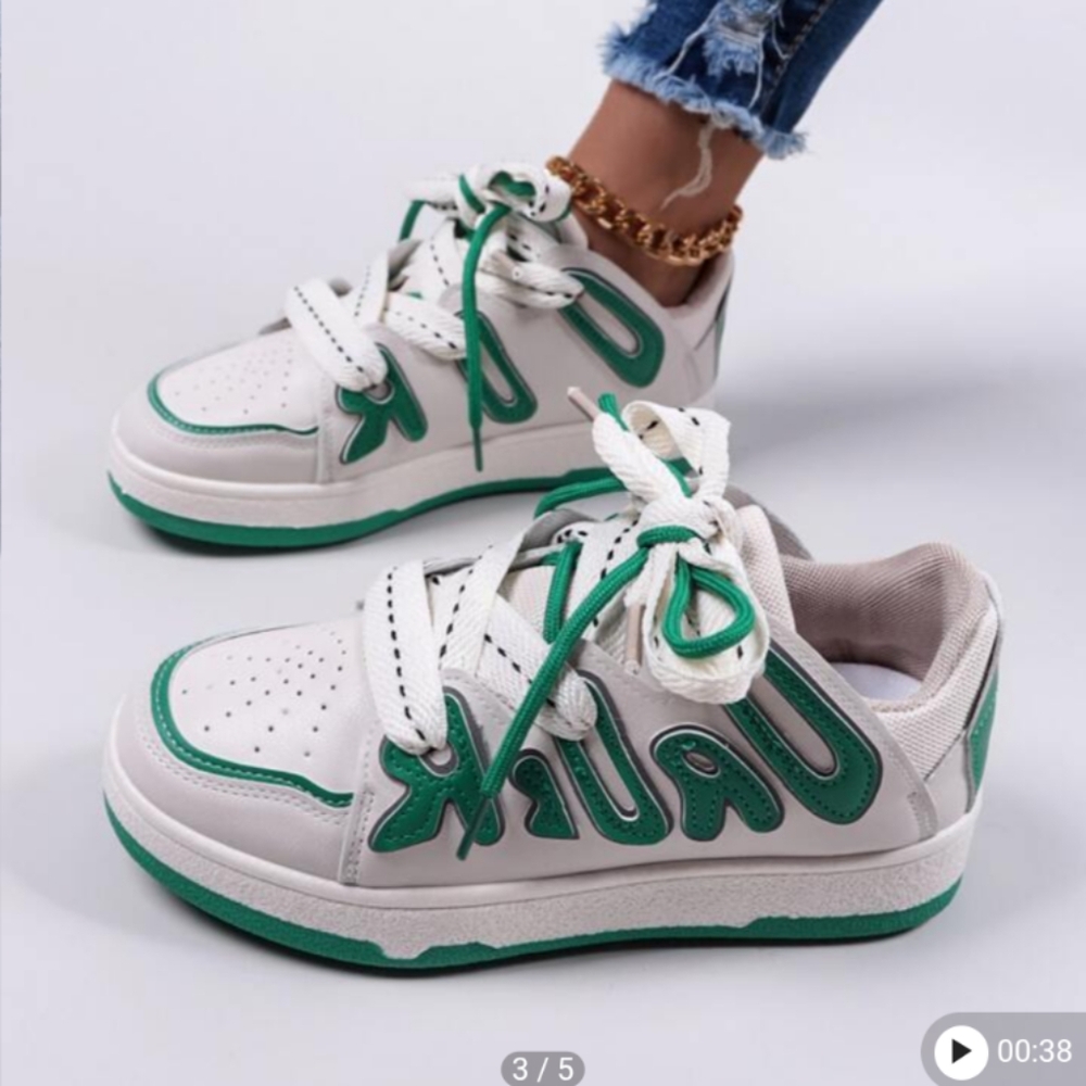 Green And White Sneakers Size 6 (36)